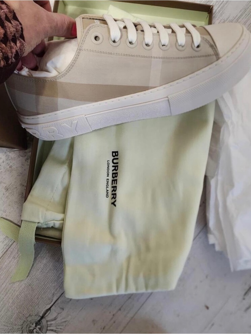 Burberry Jack Vintage Check Platform Low Top Sneakers Brand New - Picture 6 of 7